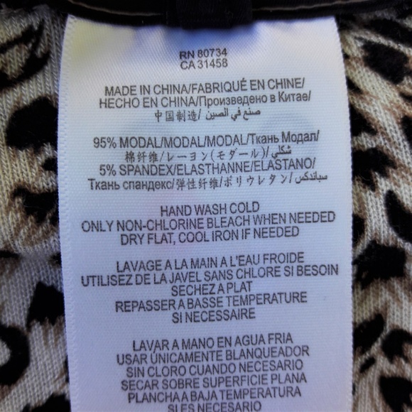 BCBGMaxAzria Dress Crista Fitted Animal Leopard Scoop Neck Sheer Long Sleeve L - Picture 8 of 8